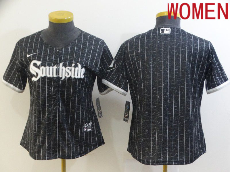 Women Chicago White Sox Blank City Edition Black Game Nike 2021 MLB Jersey->women mlb jersey->Women Jersey
